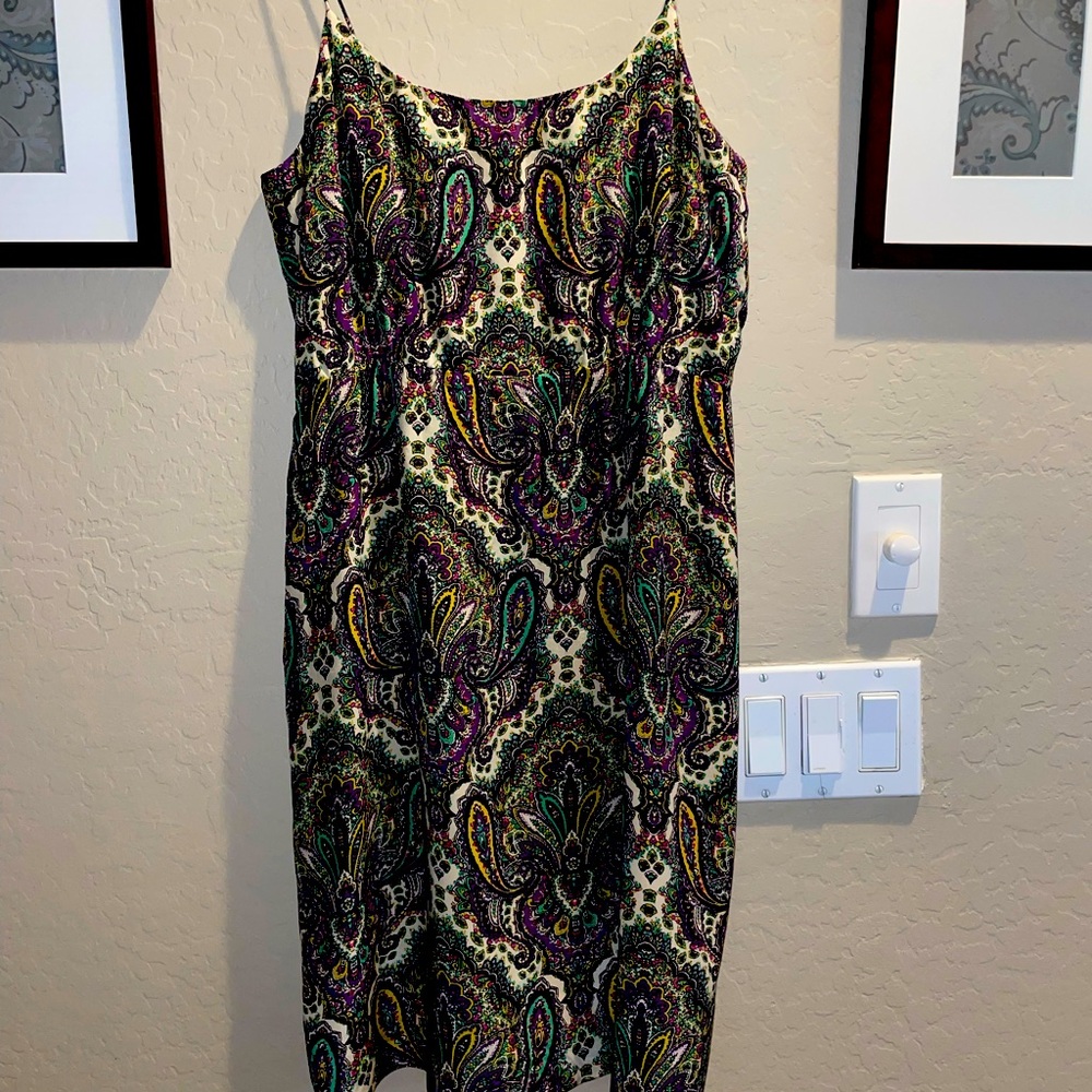J Crew blouson paisley silk dress sz 8
